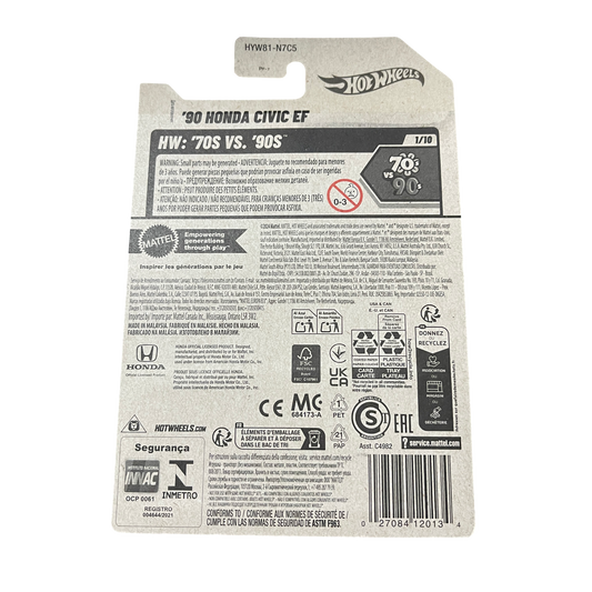 Hot Wheels '90 Honda Civic EF  (Blue)