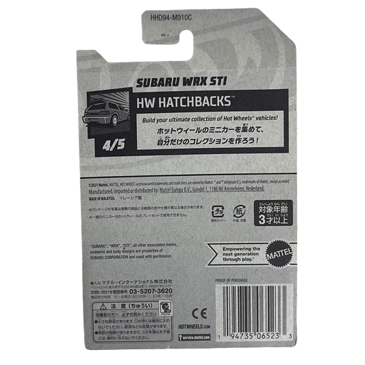 Hot Wheels Subaru WRX STI (Japan Card)